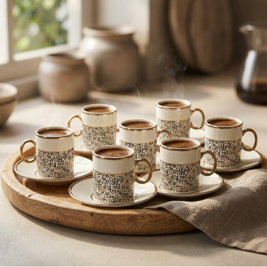 Coffee Cup and Saucer Set - 12 Pcs